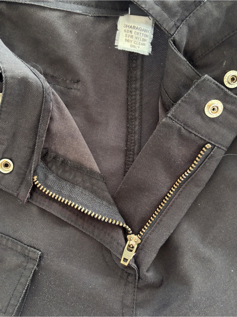 90s Sharagano Black Baggy Cargo Pants S Y2K CyberPunk Techwear Goth Tactical - Picture 10 of 13
